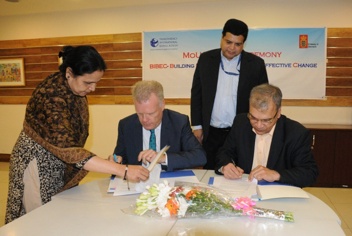 Ambassador H.E. Mikael Hemniti Winther of the Kingdom of Denmark signed a Memorandum of Understanding (MoU) with Transparency International Bangladesh (TIB)